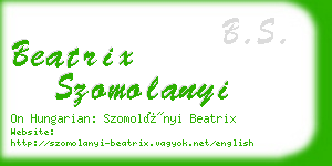 beatrix szomolanyi business card